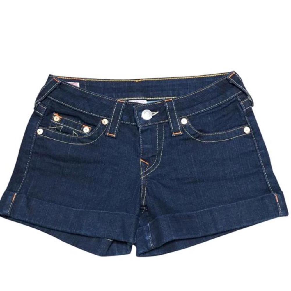 True Religion Cuffed Jean Shorts